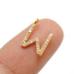 14k Solid Yellow Gold Pave Diamond W Initial Letter Charm - Sar Gems