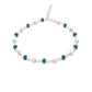 925 Silver Multi Chalcedony with Pearl Accent Beaded Bracelet