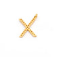 14k Solid Yellow Gold White Diamond X Initial Alphabet Charm Pendant