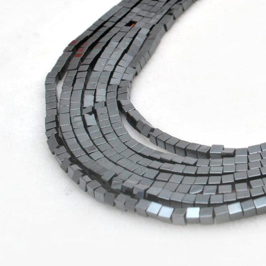 Hematite Square Gemstone Beads 16" Strand