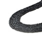 Natural Black Spinel Rondelle Faceted Gemstone Beads 4mm 14"Strand