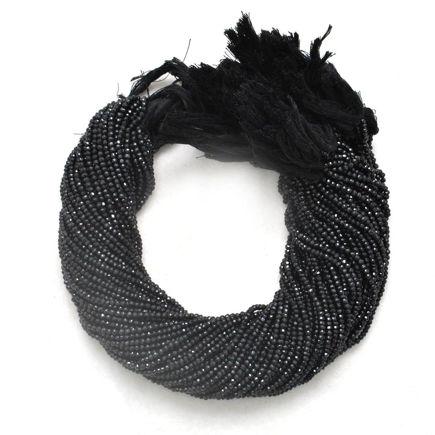 Natural Black Spinel Rondelle Faceted Gemstone Beads 4mm 14"Strand