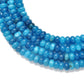 Blue Apatite Quartz Rondelle Gemstone Beads 15" Strand