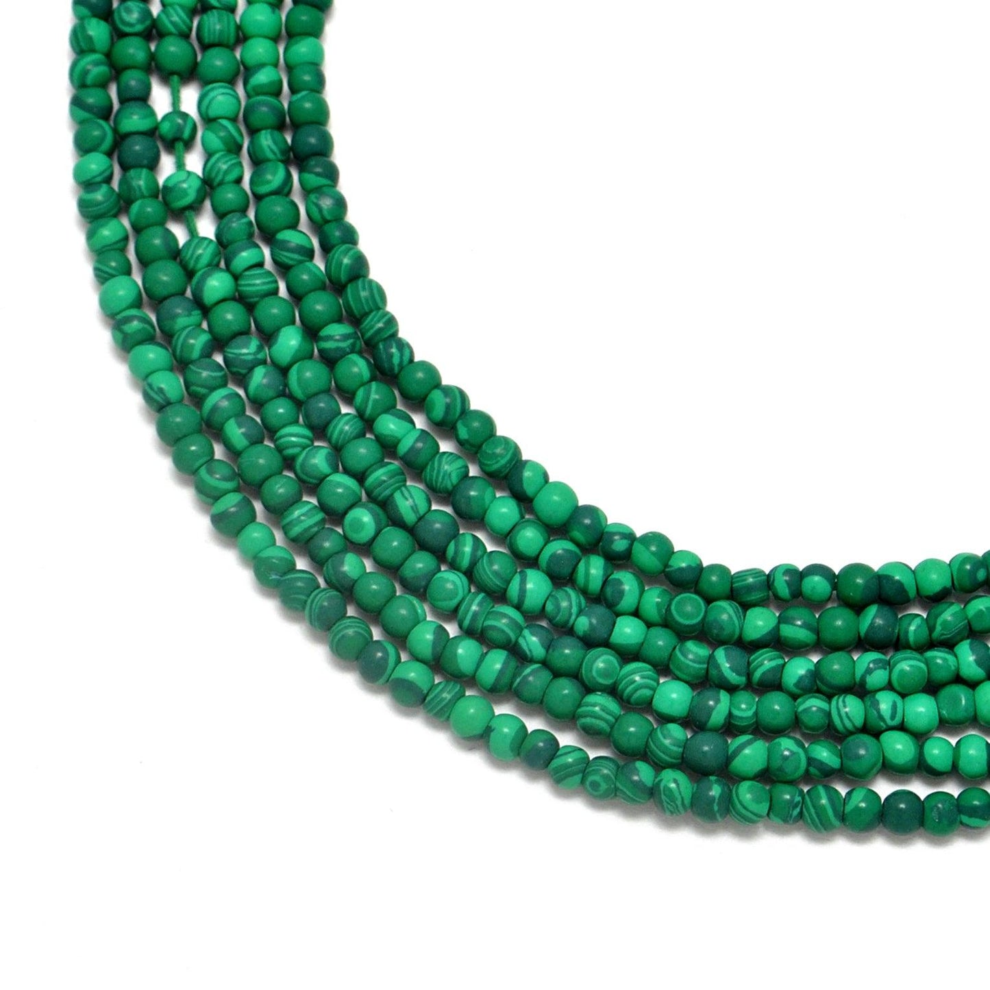 Green Malachite Rondelle Gemstone Beads 12.5" Strand