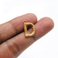 18k Solid Yellow Gold D Initial Letter Charm Pendant