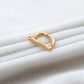 18k Solid Yellow Gold D Initial Letter Charm Pendant