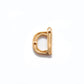 18k Solid Yellow Gold D Initial Letter Charm Pendant