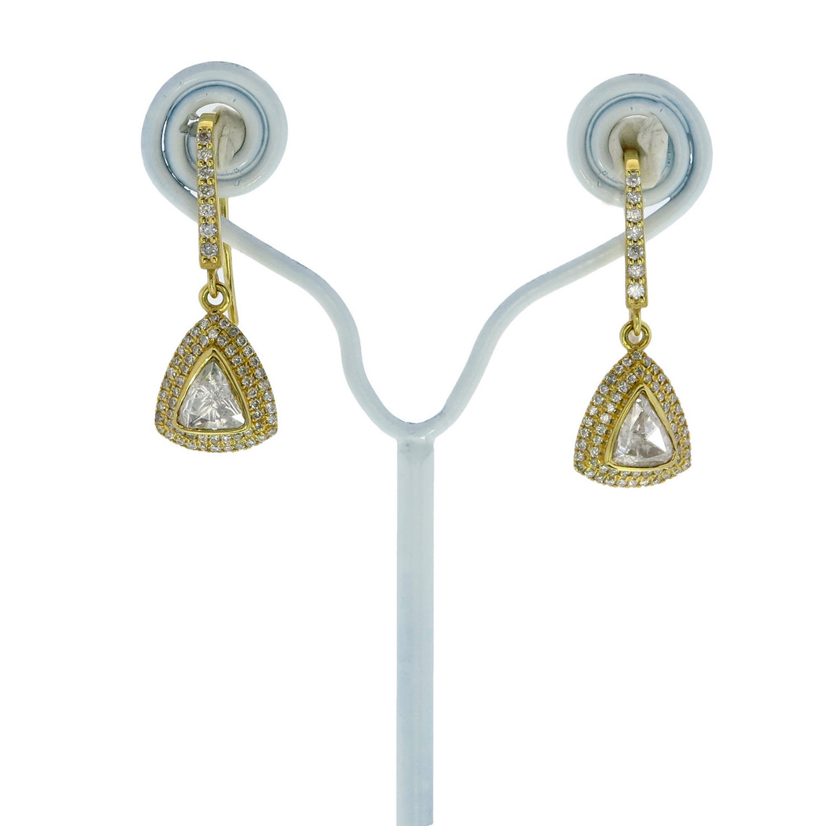 Trillion Diamond Drop Earrings