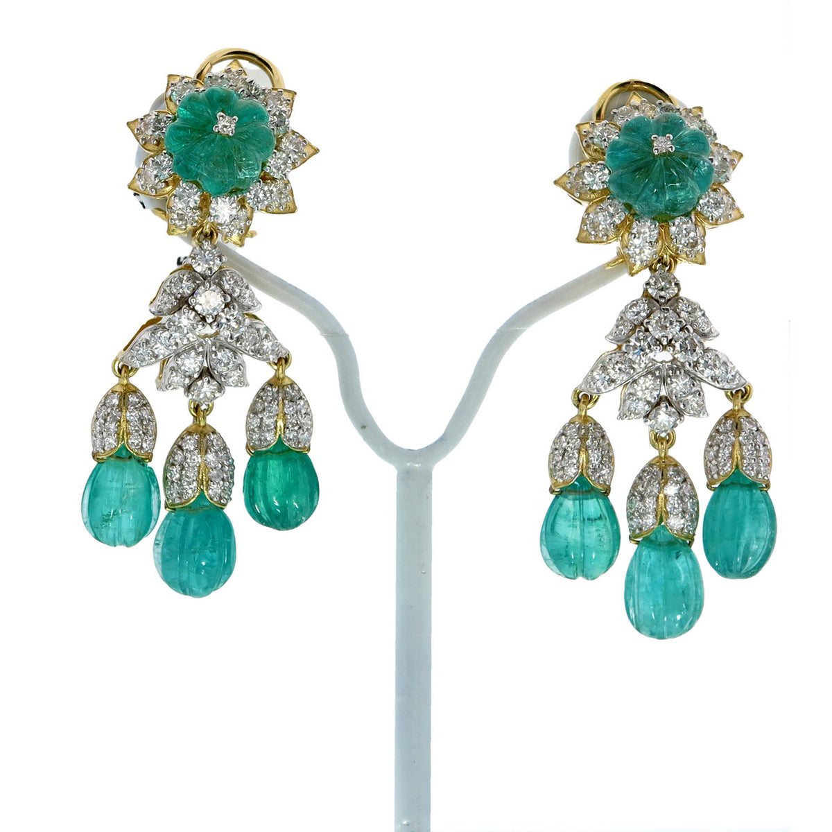 Emerald Blossom Chandelier Earrings
