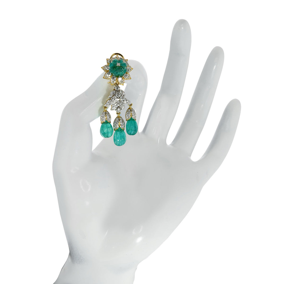 Emerald Blossom Chandelier Earrings