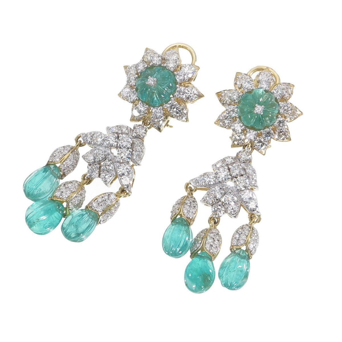 Emerald Blossom Chandelier Earrings