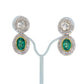 Emerald and Polki Diamond Double Oval Earrings