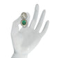 Emerald and Polki Diamond Double Oval Earrings