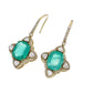 Emerald Lotus Drop Earrings