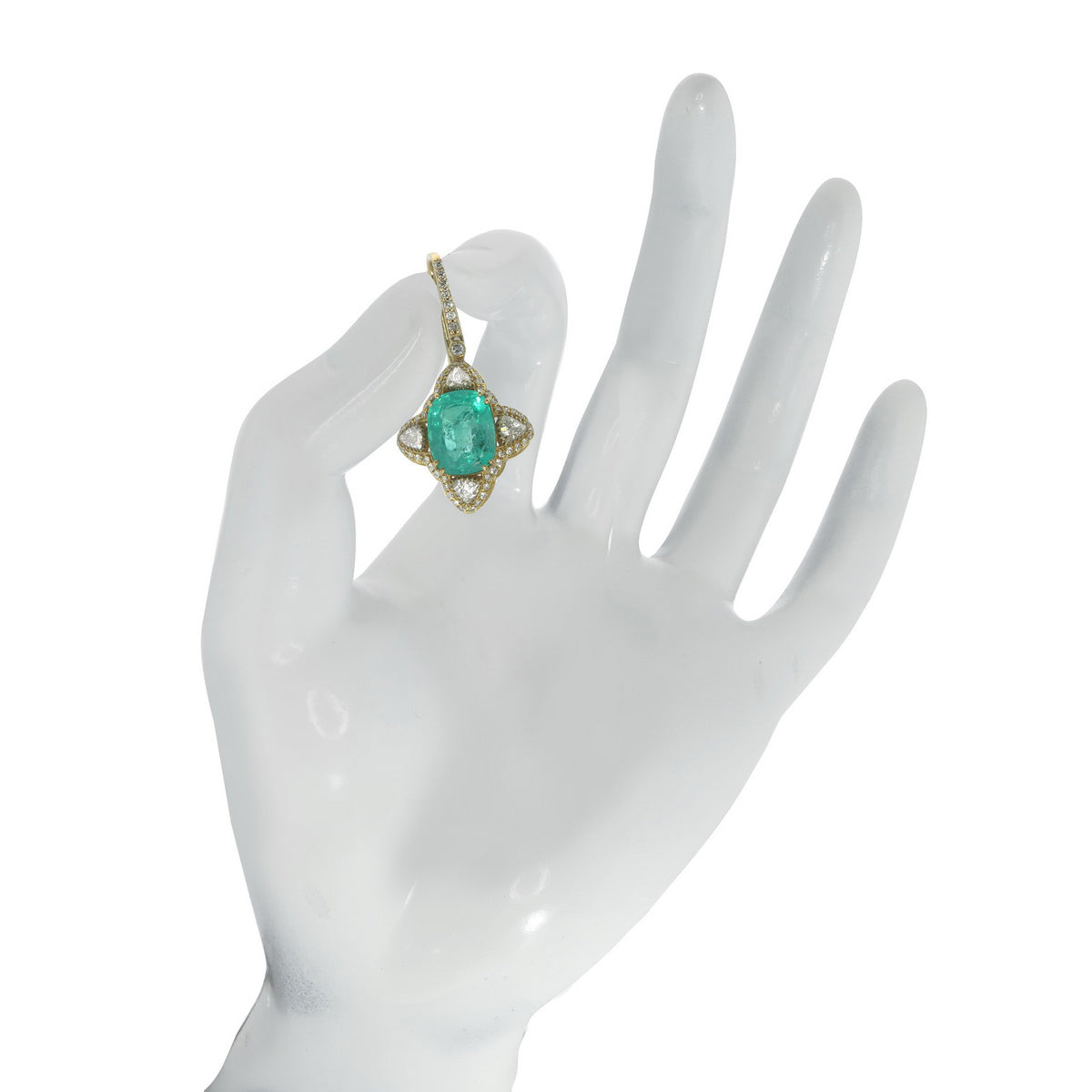 Emerald Lotus Drop Earrings