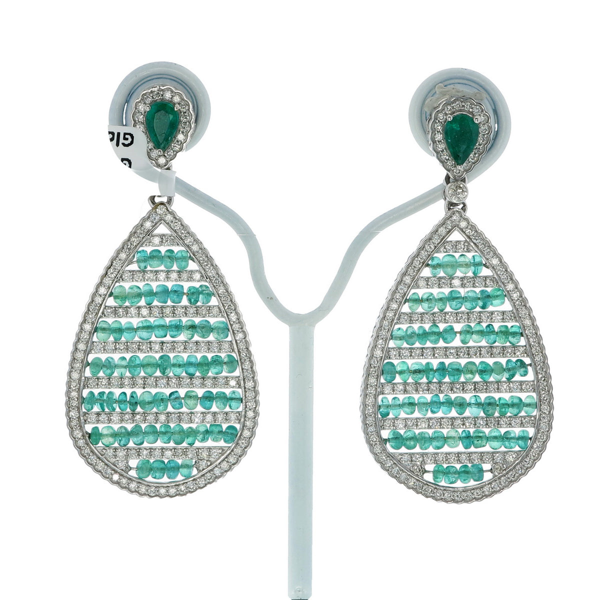 Emerald Ripple Drop Earrings