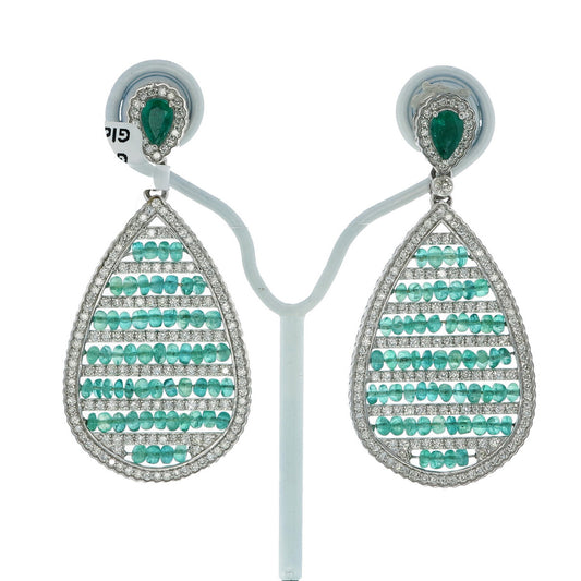 Emerald Ripple Drop Earrings - view 3