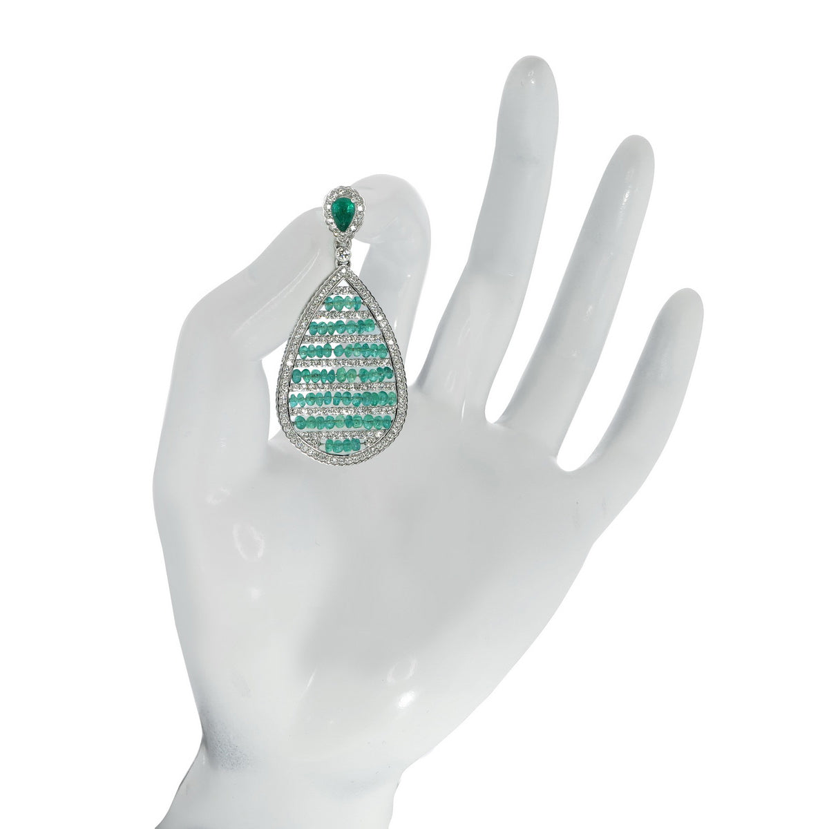 Emerald Ripple Drop Earrings