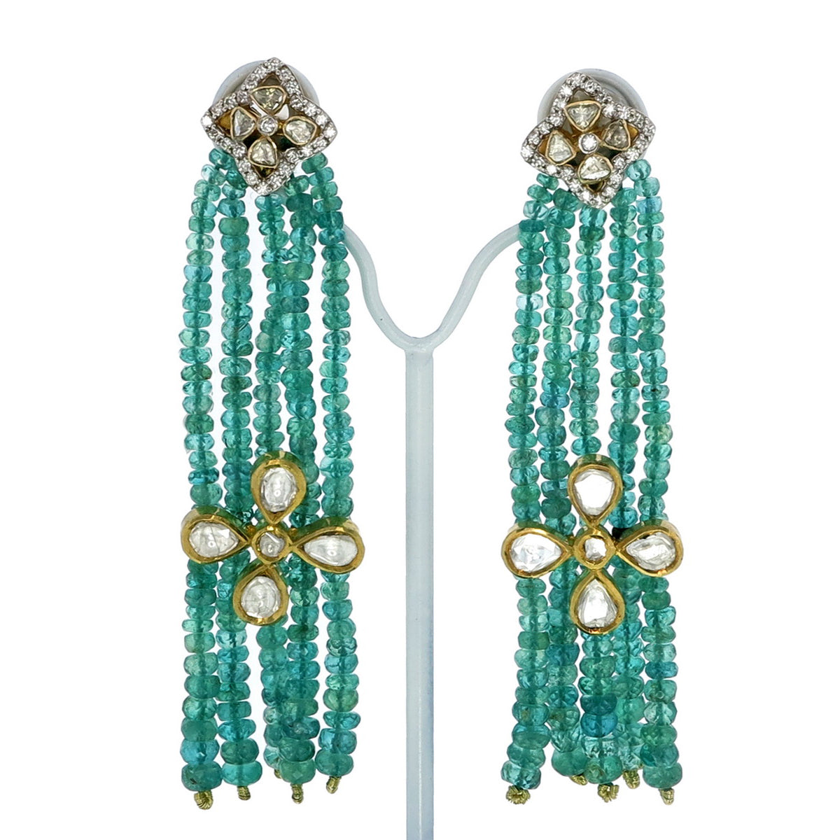 Emerald Silk Tassel Earrings
