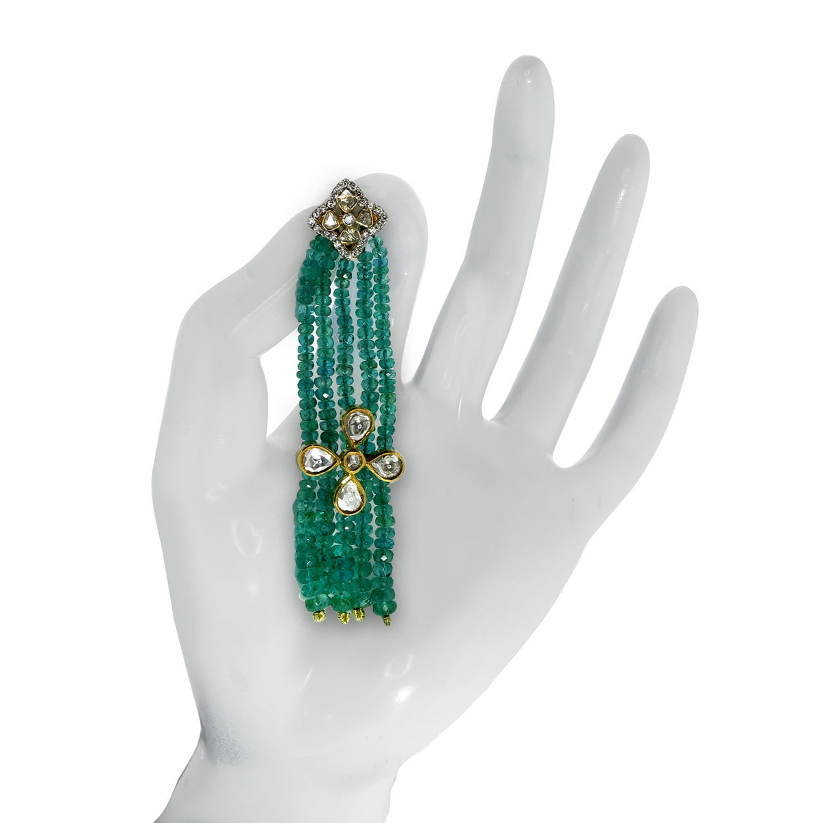 Emerald Silk Tassel Earrings