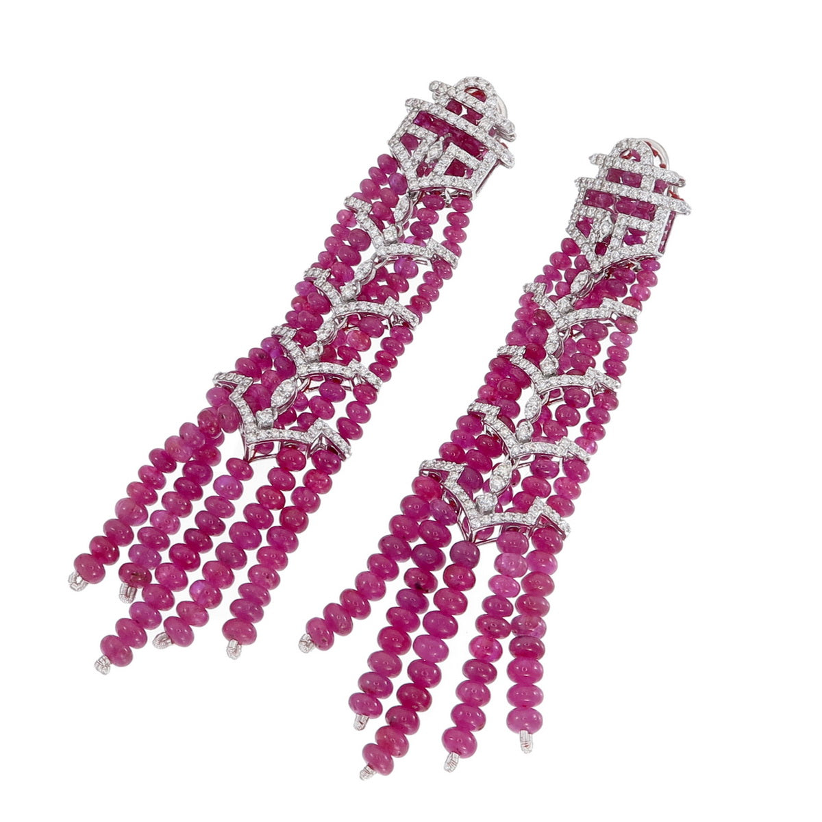 Ruby Royale Tassel Earrings