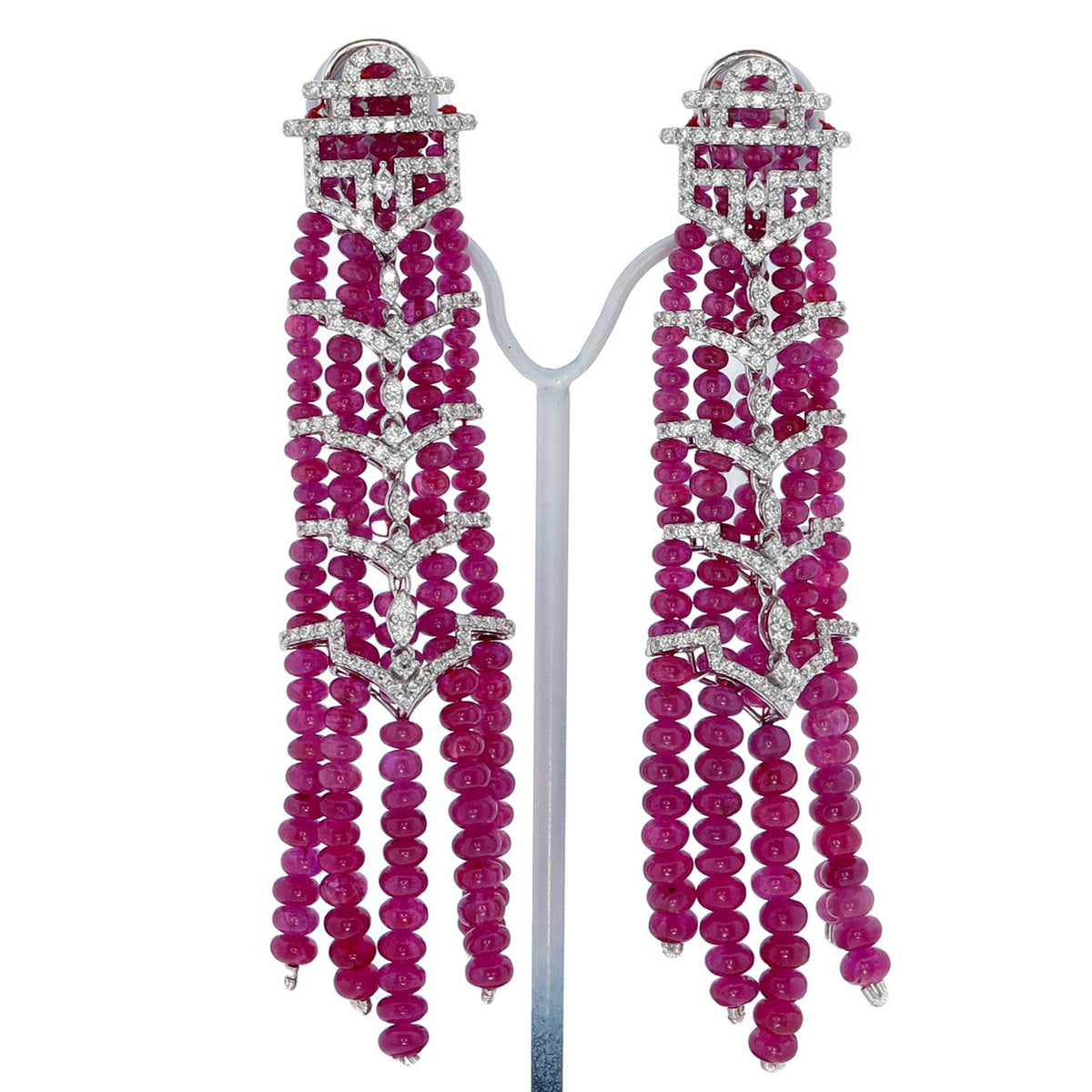 Ruby Royale Tassel Earrings