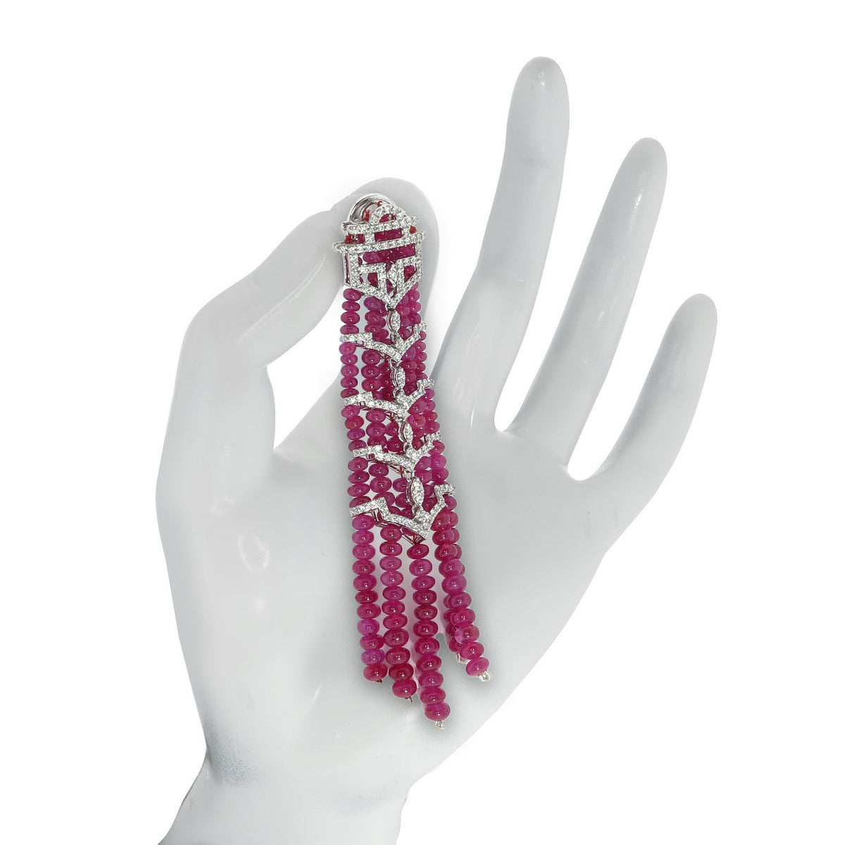 Ruby Royale Tassel Earrings