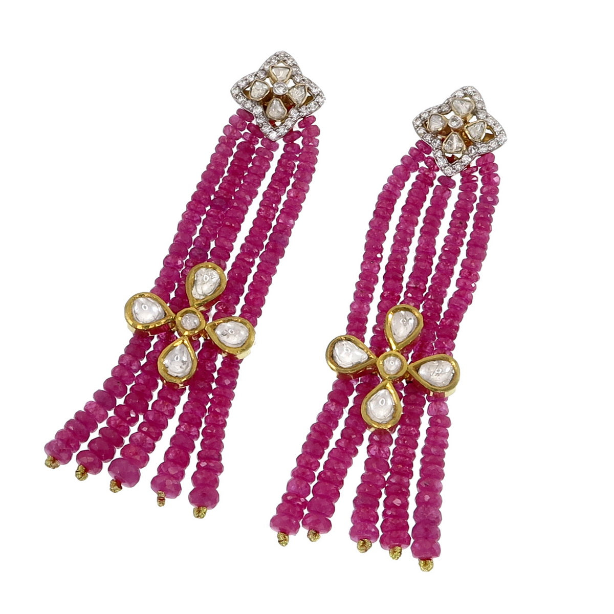 Ruby Silk Tassel Earrings