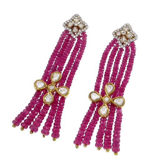 Ruby Silk Tassel Earrings