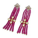 Ruby Silk Tassel Earrings