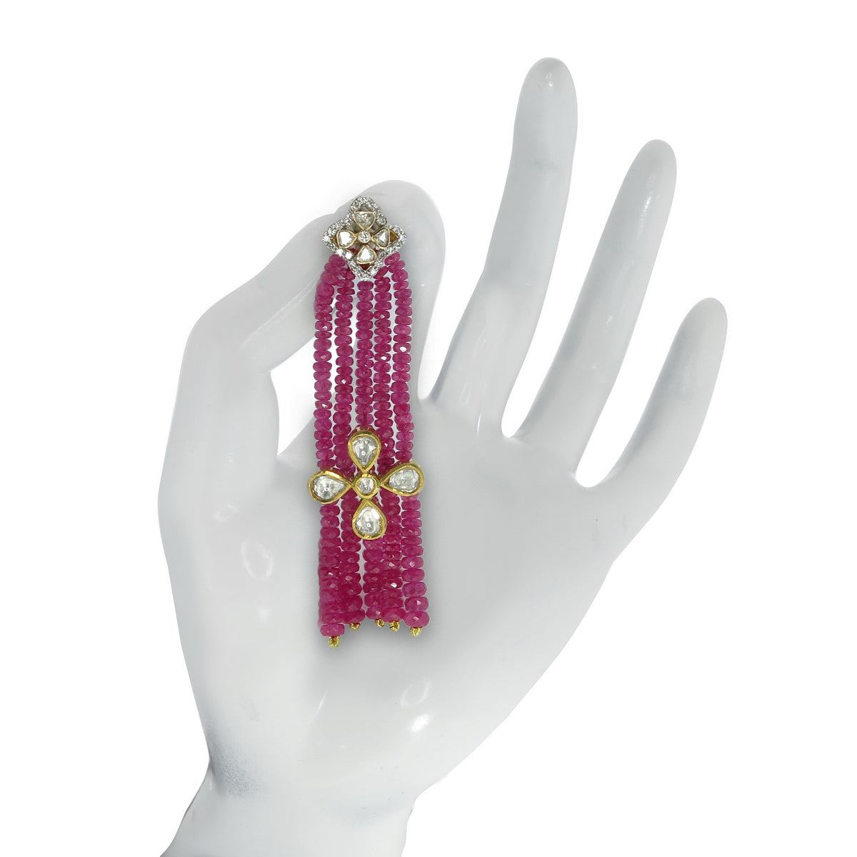 Ruby Silk Tassel Earrings
