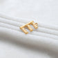 18k Solid Yellow Gold "E" Initial Letter Charm Pendant