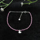 Natural Pink Tourmaline Beads 925 Silver Charm Bracelet