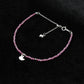 Natural Pink Tourmaline Beads 925 Silver Charm Bracelet