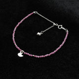 Genuine Pink Tourmaline Beads Bracelet 8.5 inch