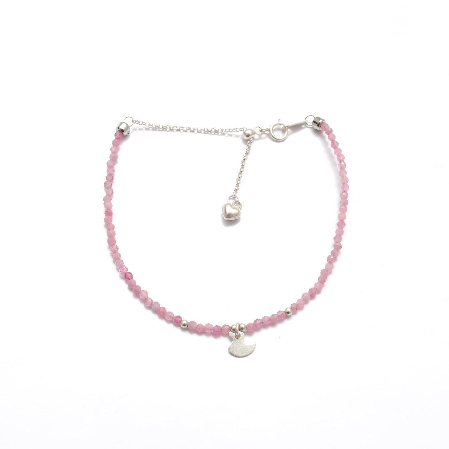 Genuine Pink Tourmaline Beads Bracelet 8.5 inch