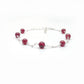 925 Silver With Natural Ruby Chain Bracelet