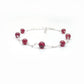 5mm Ruby Ball Women Silver Bracelet