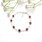 5mm Ruby Ball Women Silver Bracelet