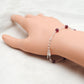 925 Silver With Natural Ruby Chain Bracelet