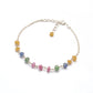925 Sterling Silver Natural Multi Sapphire Beaded Bracelet