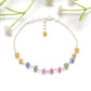 Handmade Natural Multi Sapphire 5mm Beaded Bracelet – 925 Sterling Silver Chain