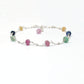 Natural Multi Sapphire Beads with 925 Silver Bracelet