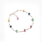 Natural Multi Sapphire Beads with 925 Silver Bracelet