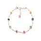 Natural Multi Sapphire Beads with 925 Silver Bracelet