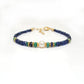 925 Silver Blue Sapphire, Emerald & Pearl Bracelet