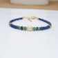 925 Silver Blue Sapphire, Emerald & Pearl Bracelet