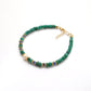 925 Sterling Silver Emerald & Sapphire Beaded Bracelet with Pearl