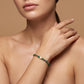 8-Inch Beaded Bracelet – 4mm Natural Blue Sapphire & Emerald, 5.5mm Freshwater Pearls
