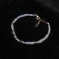 925 Silver Opal & Tanzanite Beaded Bracelet – Minimalist Gemstone Jewelry Gift